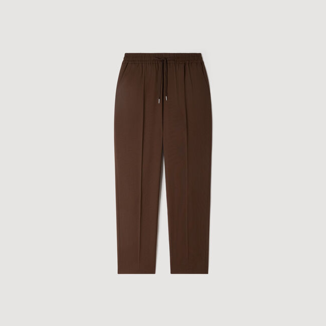 Elasticated wool trousers