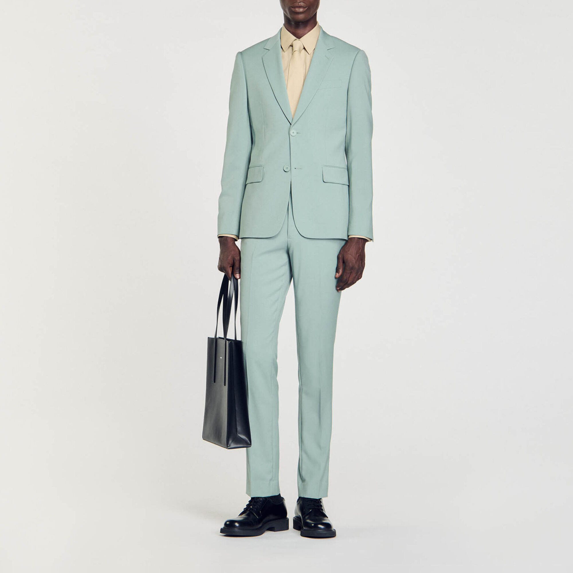 Wool suit jacket green for Men Sandro Paris