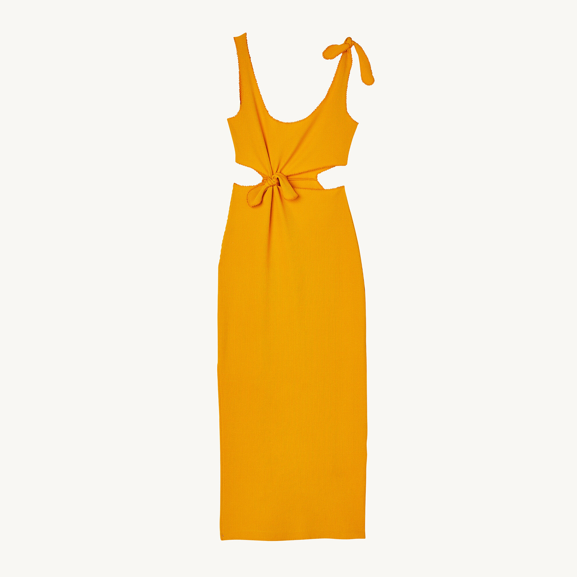 Midi dress with openwork on the sides