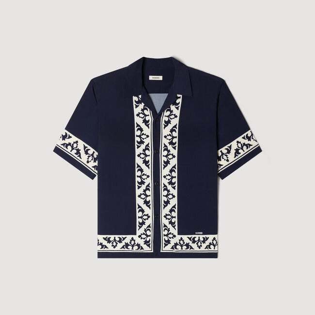 Contrast print loose-fit shirt