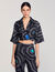 Spiral-motif silk shirt