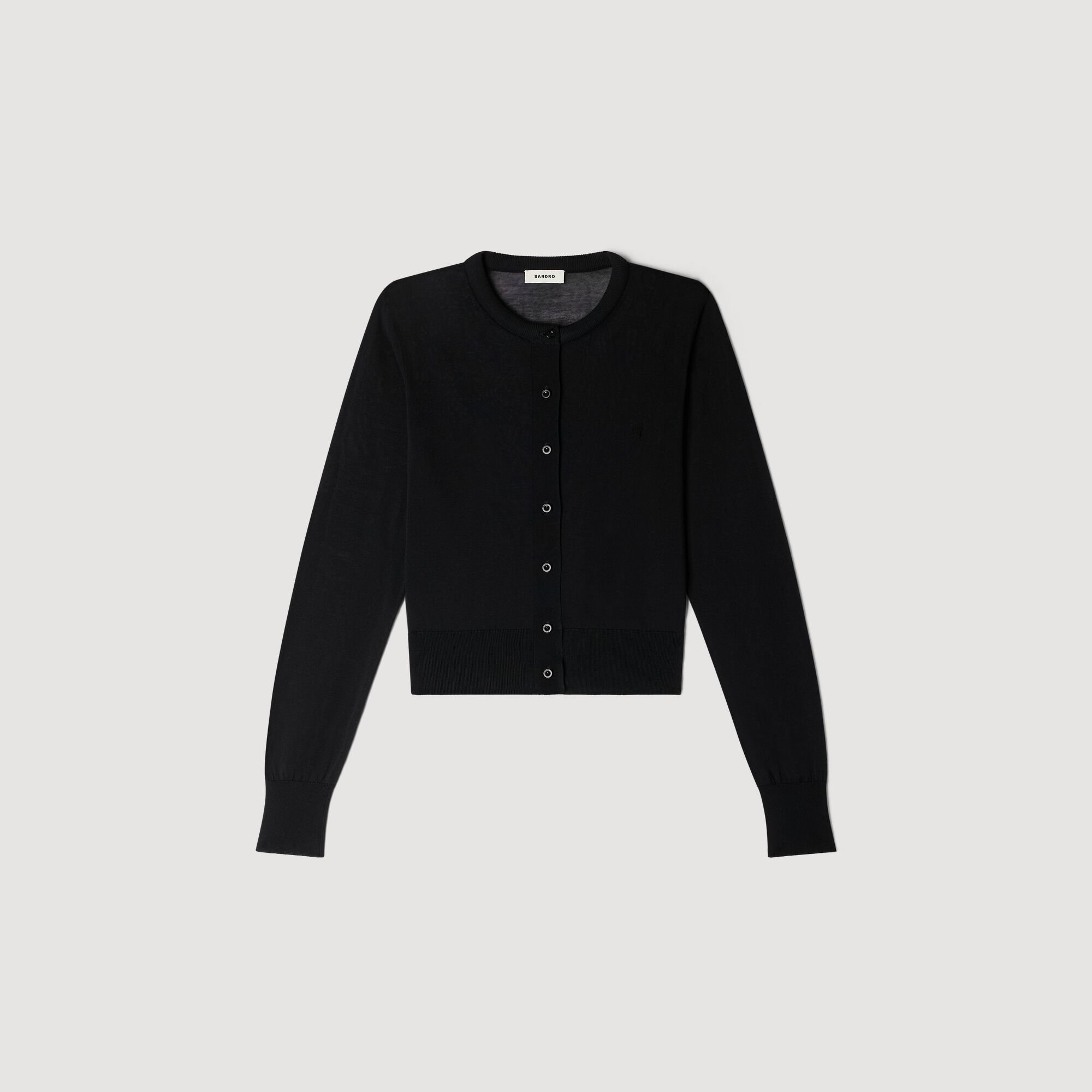 Padded round neck cropped cardigan