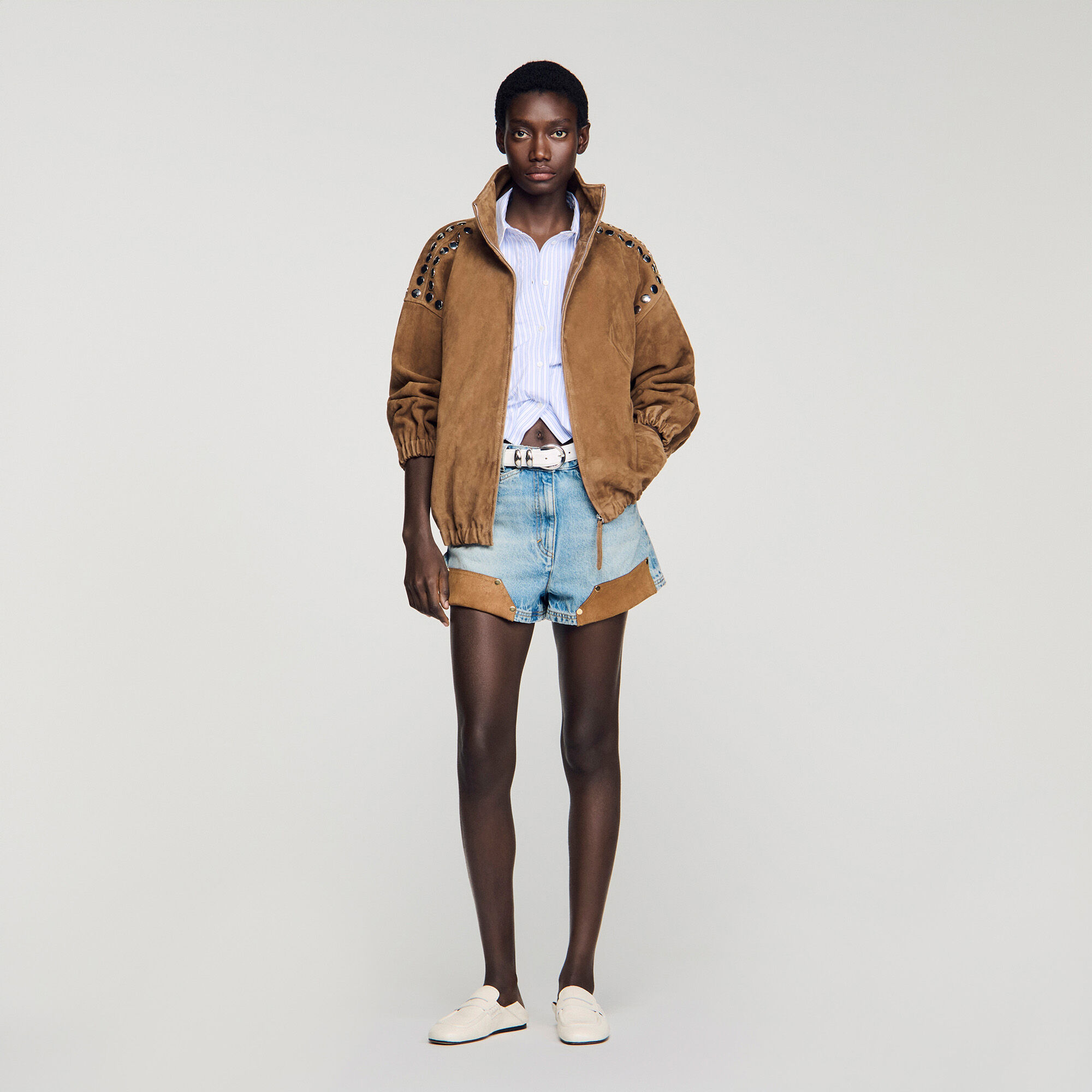 Studded suede jacket