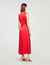Draped satin-effect dress