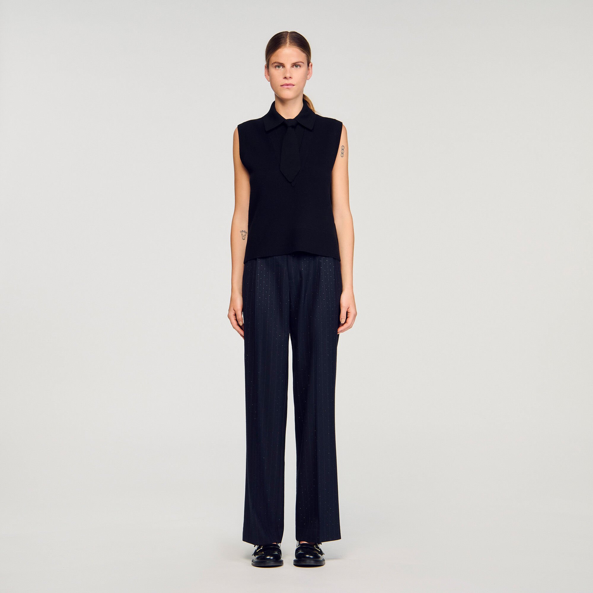 Tie-neck jumper