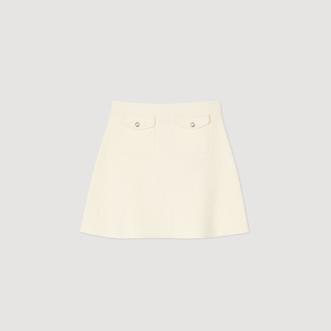 Short rib-knit skirt