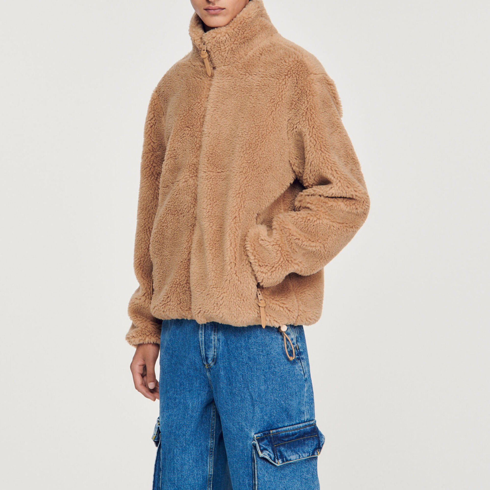 Sandro teddy jacket cheap