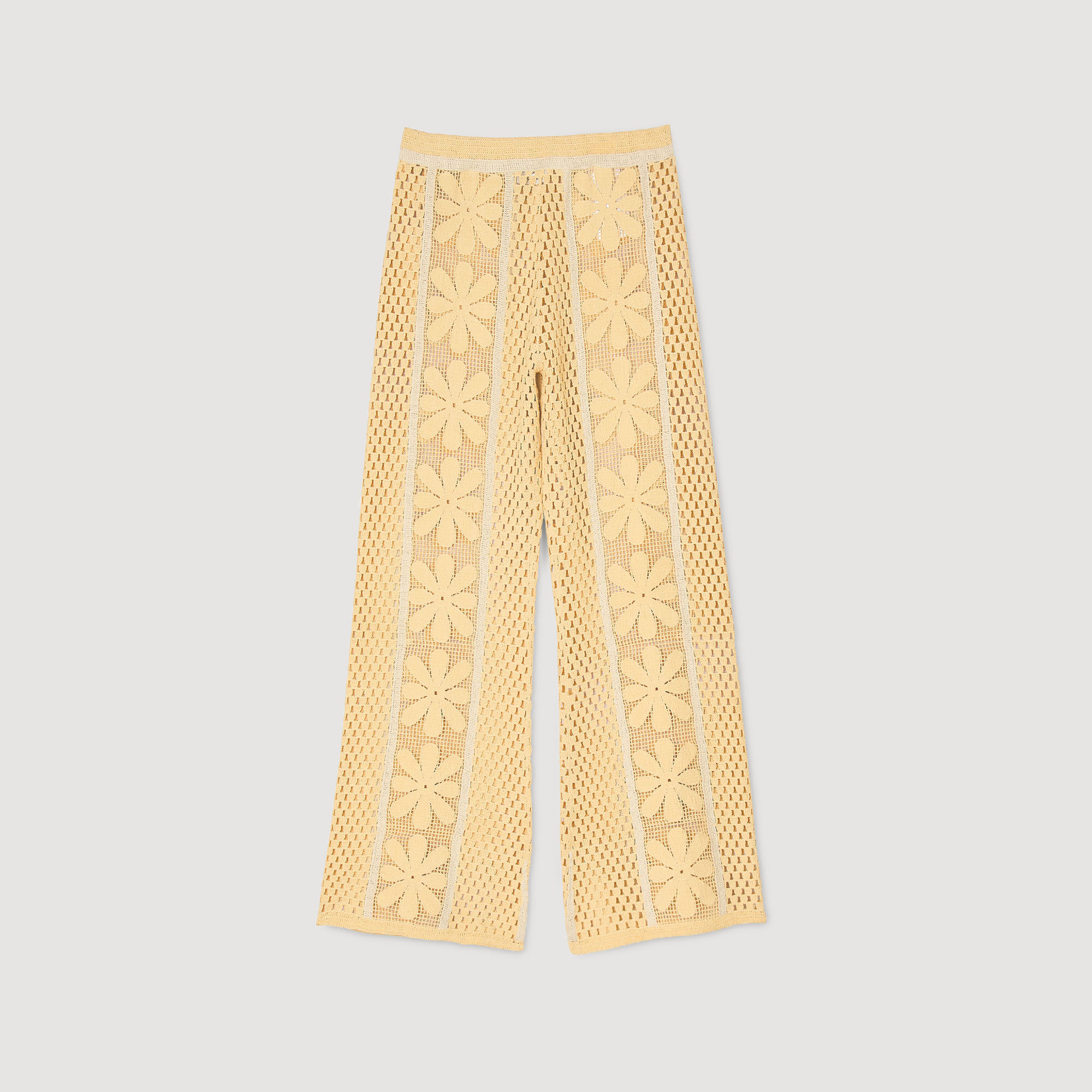Crochet straight-leg trousers