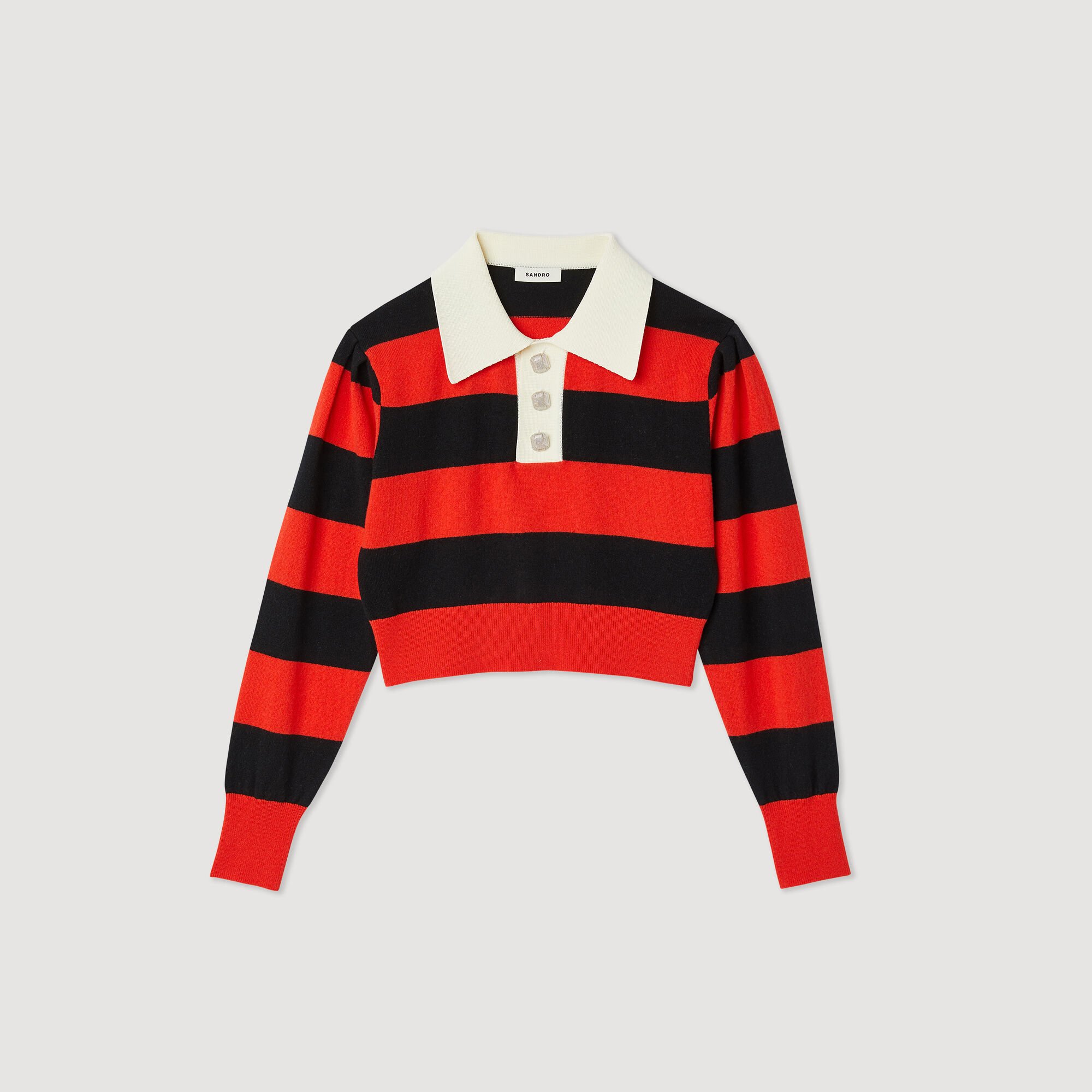 Cropped two-tone sweater