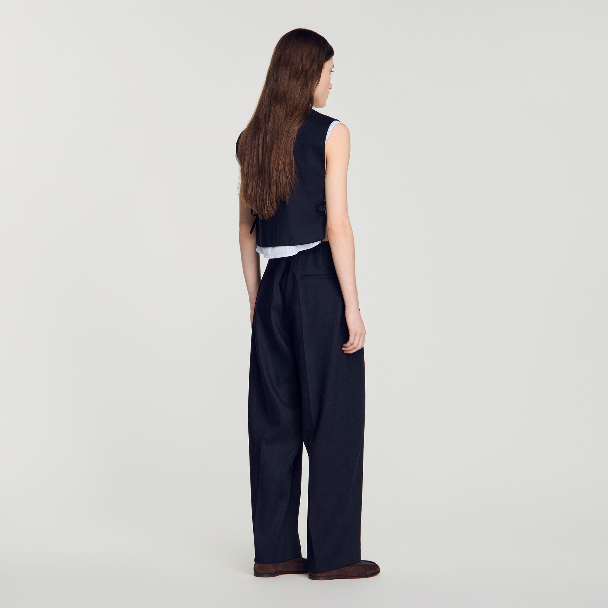 Striped wool trousers