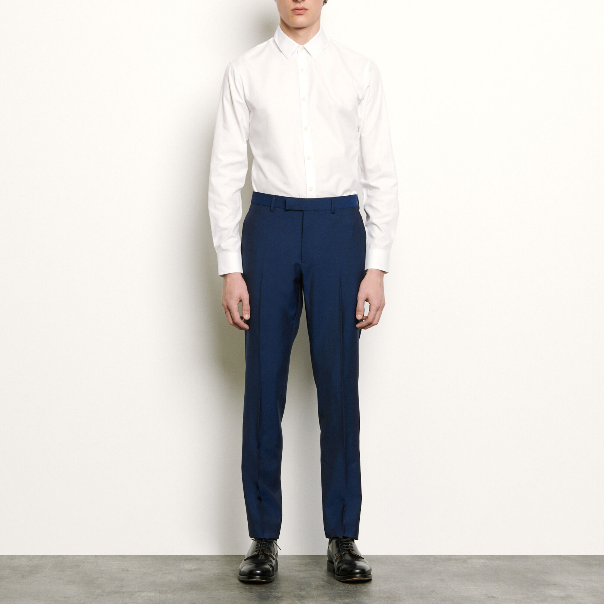 Wool and mohair suit trousers