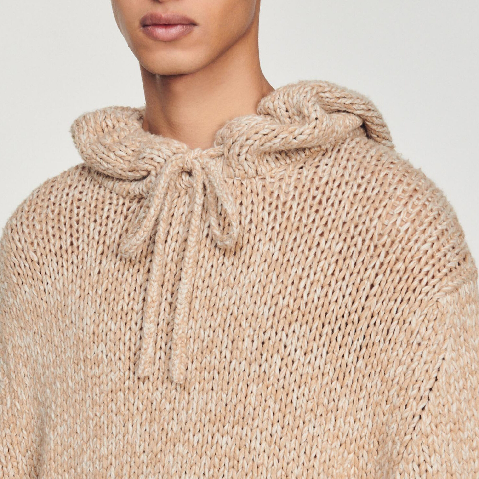 Oversized knit hoodie