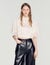 Satin cape-effect crop top