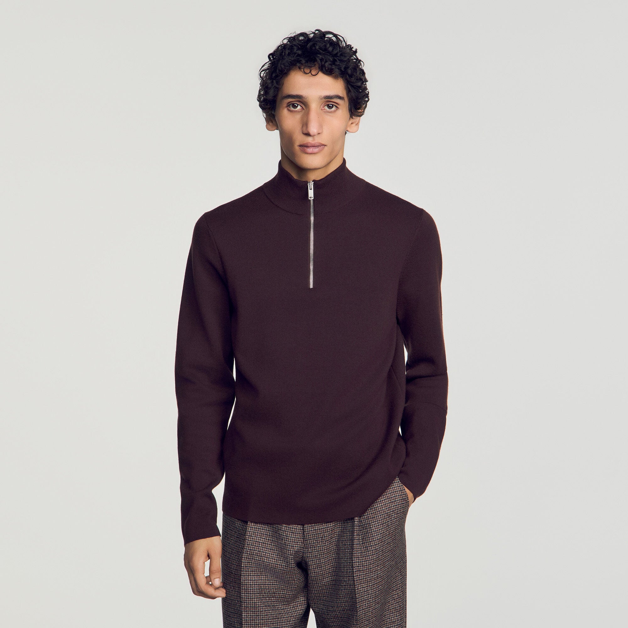 Wool jumper with zip collar - Men | Sandro