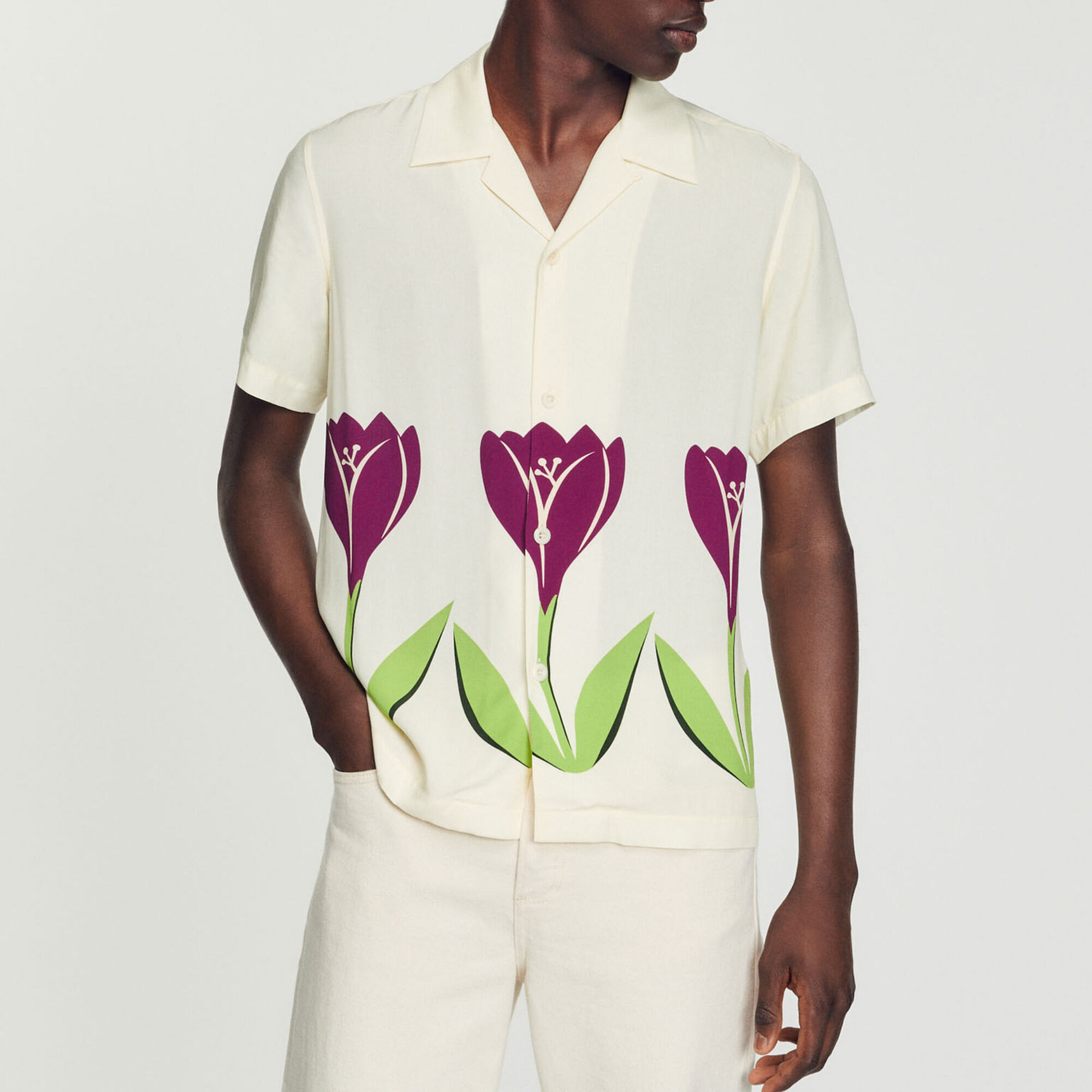 Floaty shirt with tulip print