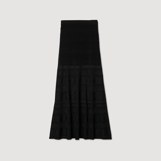 Long decorative knit skirt