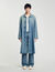 Long faded denim coat