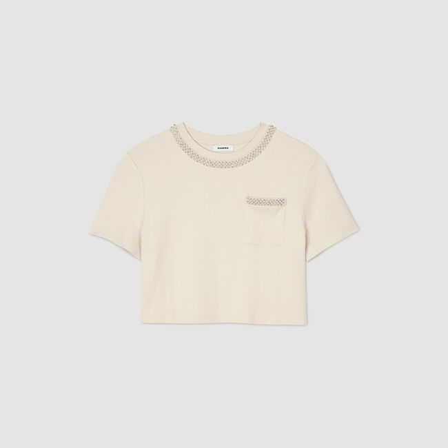 T-shirt with rhinestone details