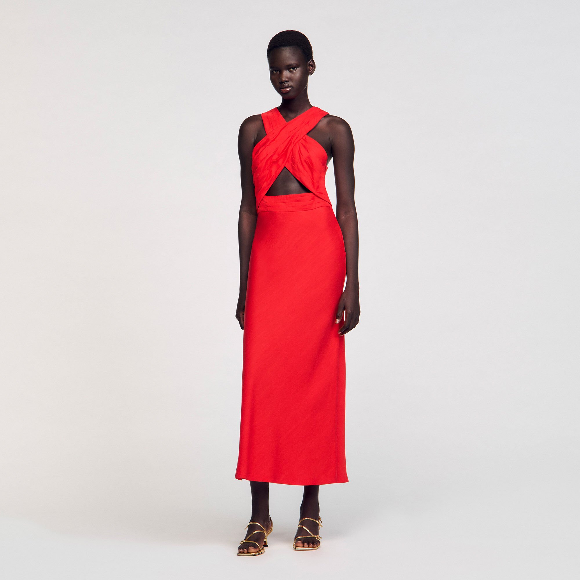 Long wraparound dress