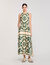 Leaf print maxi dress