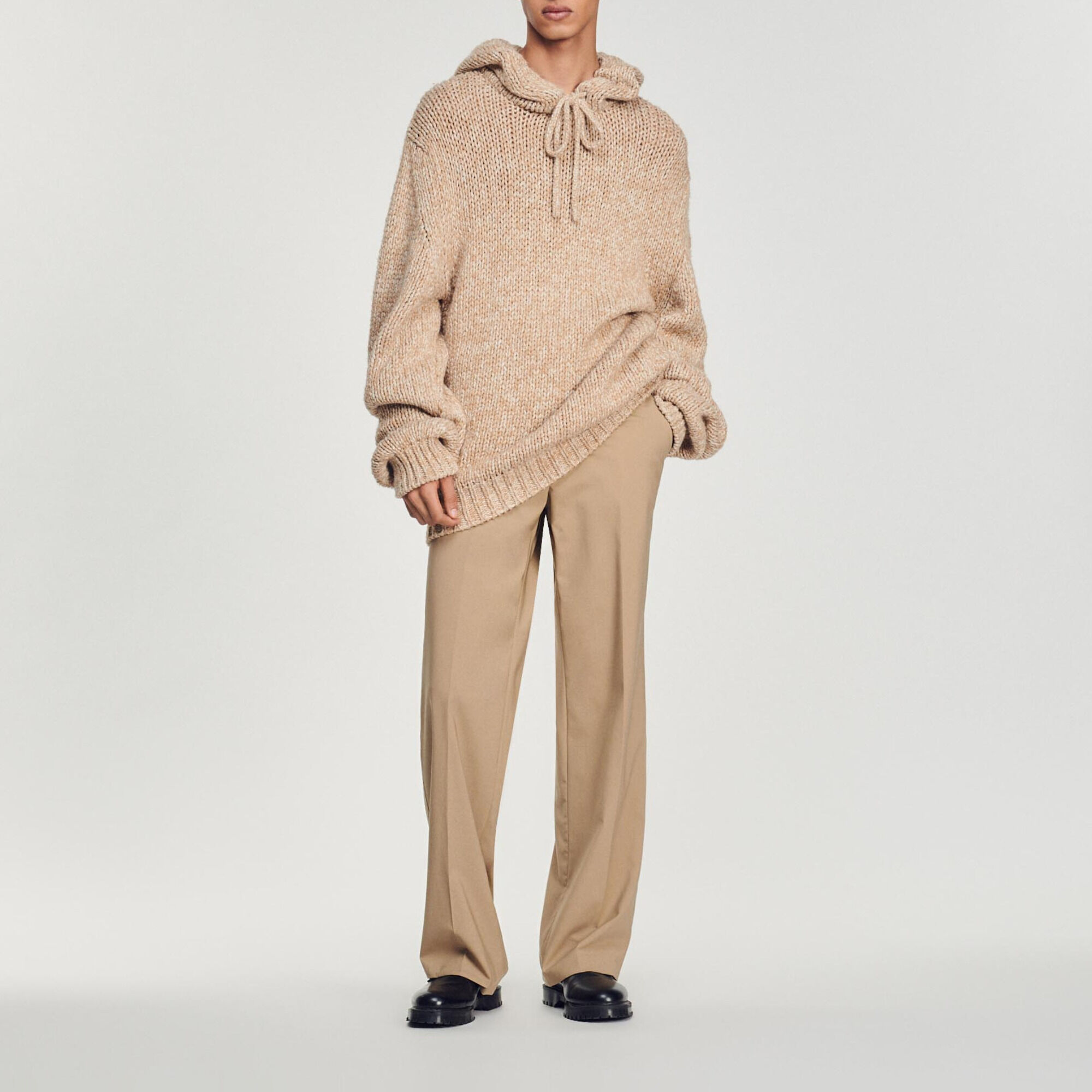 Oversized knit hoodie