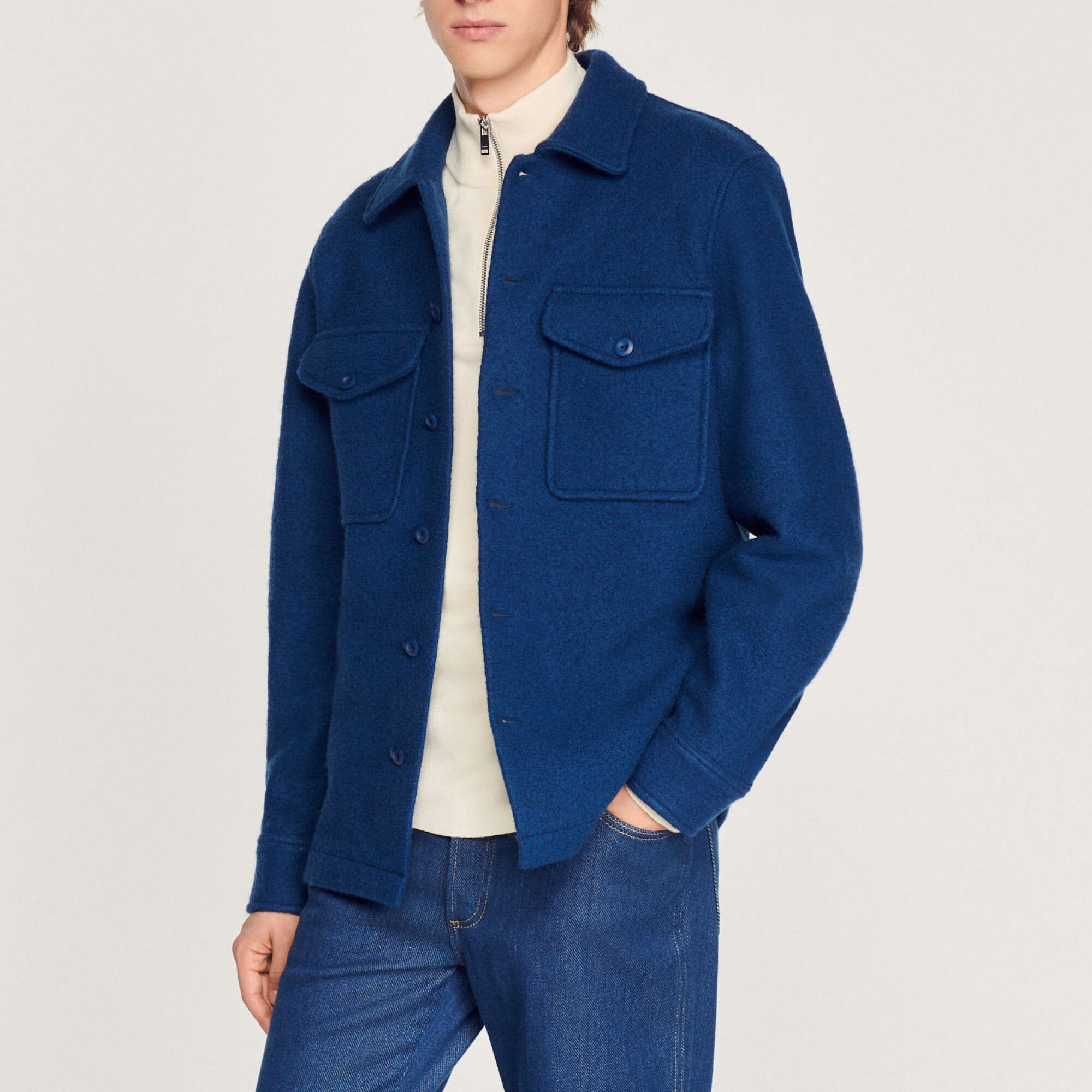 Boiled wool overshirt
