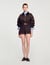 Cropped dual-fabric sweatshirt