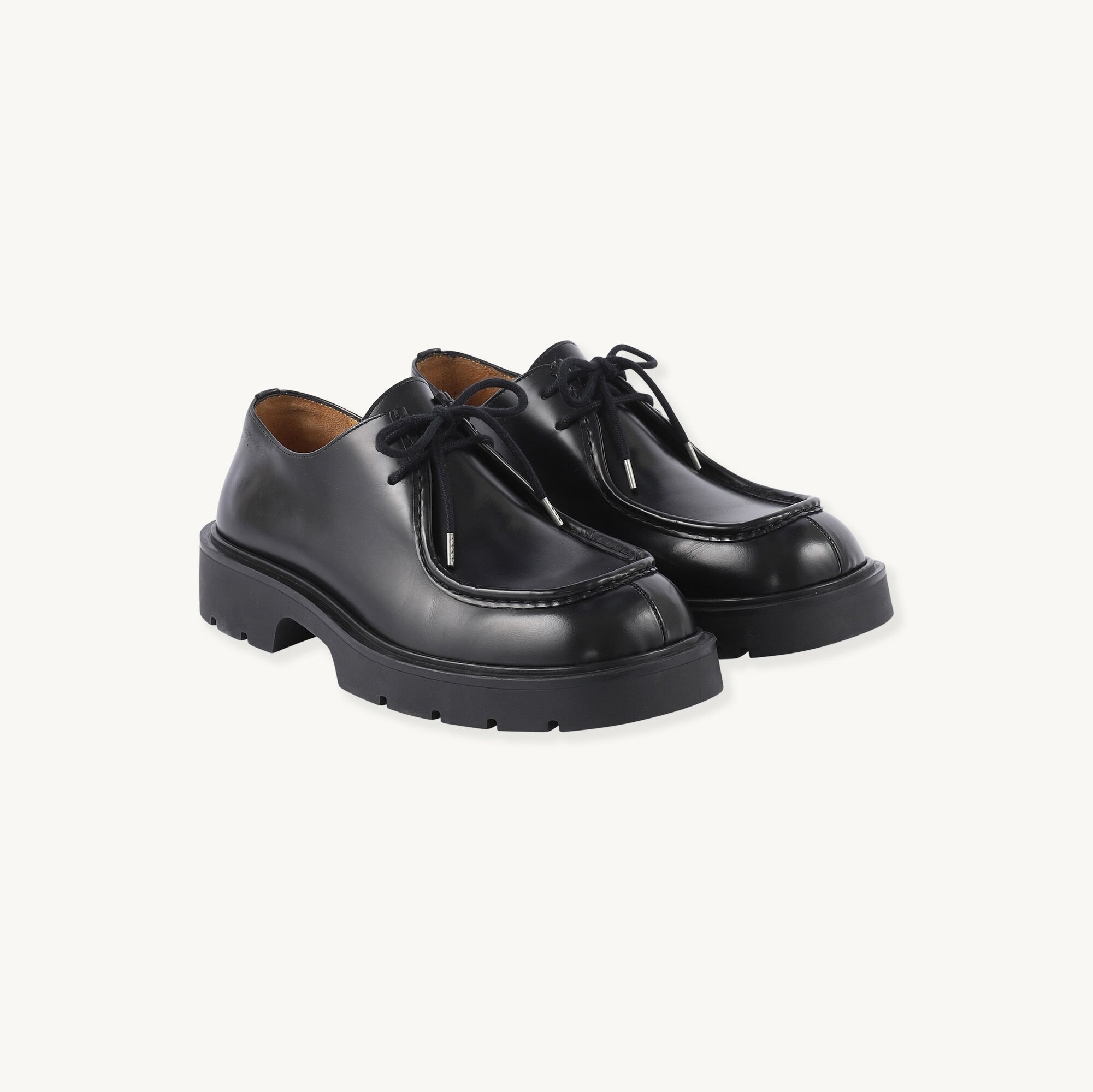Leather Oxfords black / gray for Men | Sandro Paris