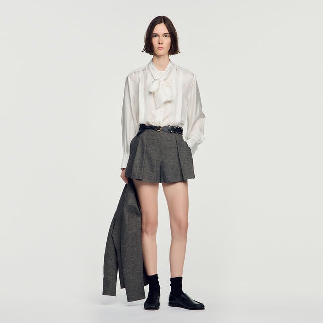 Houndstooth wool shorts - Women | Sandro