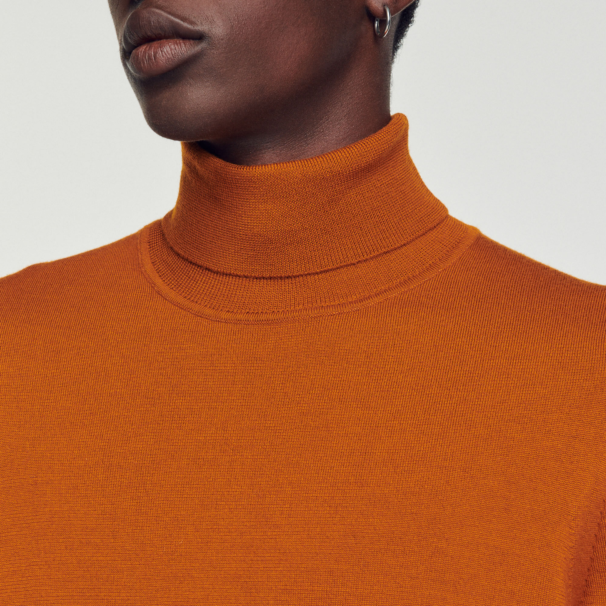 Roll neck wool sweater