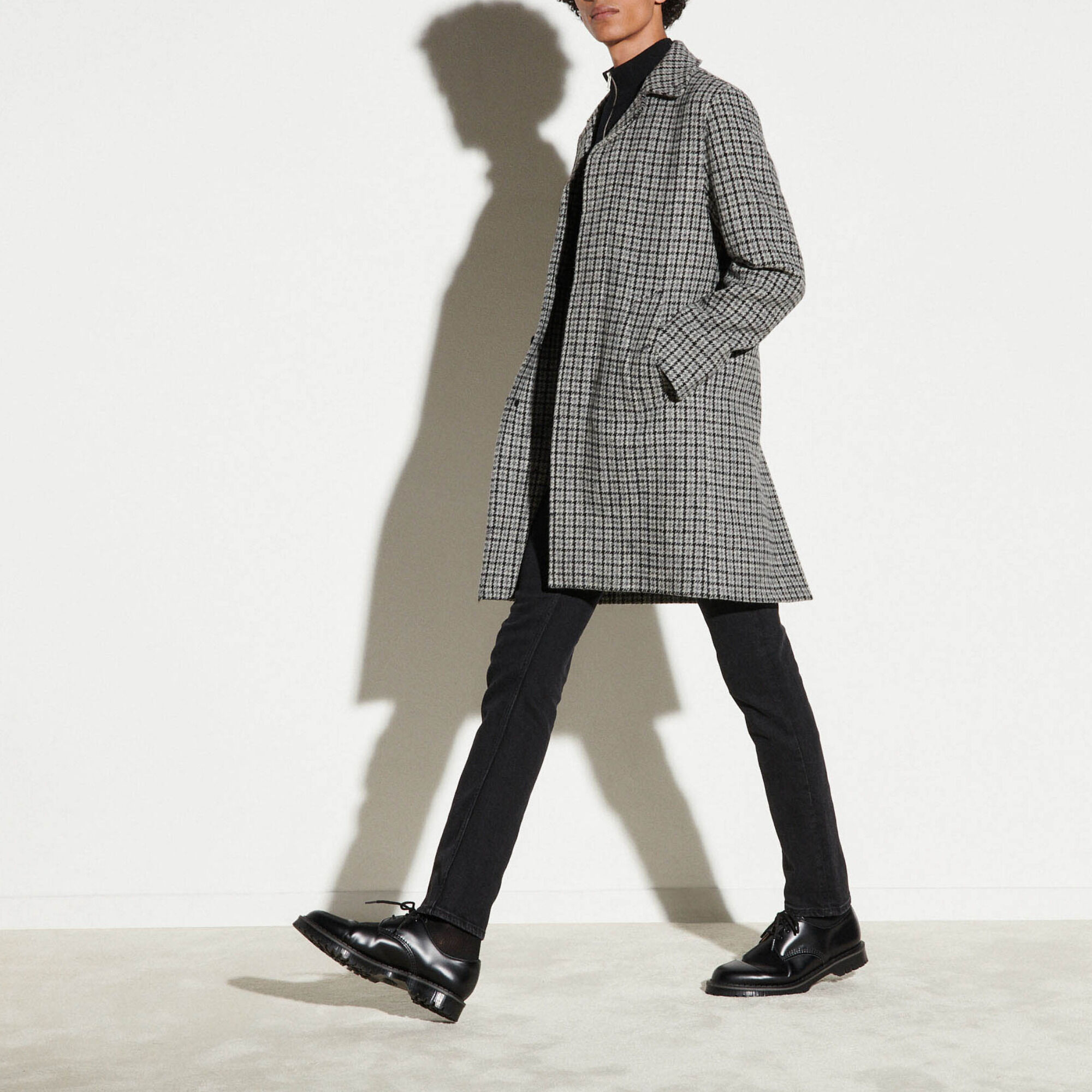 Sandro check coat shop