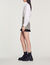 Short houndstooth tweed skirt