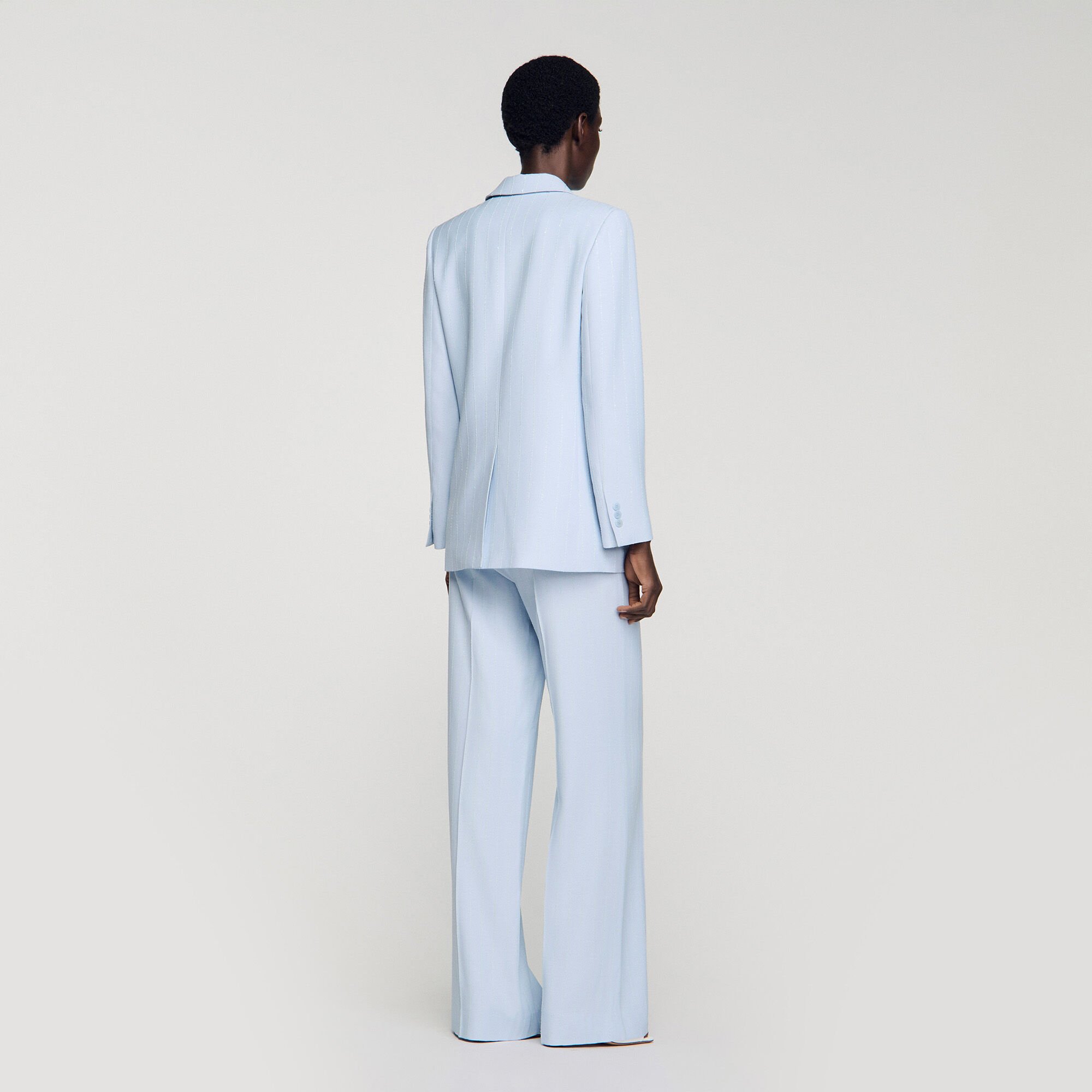 Sequin-stripe tailored jacket