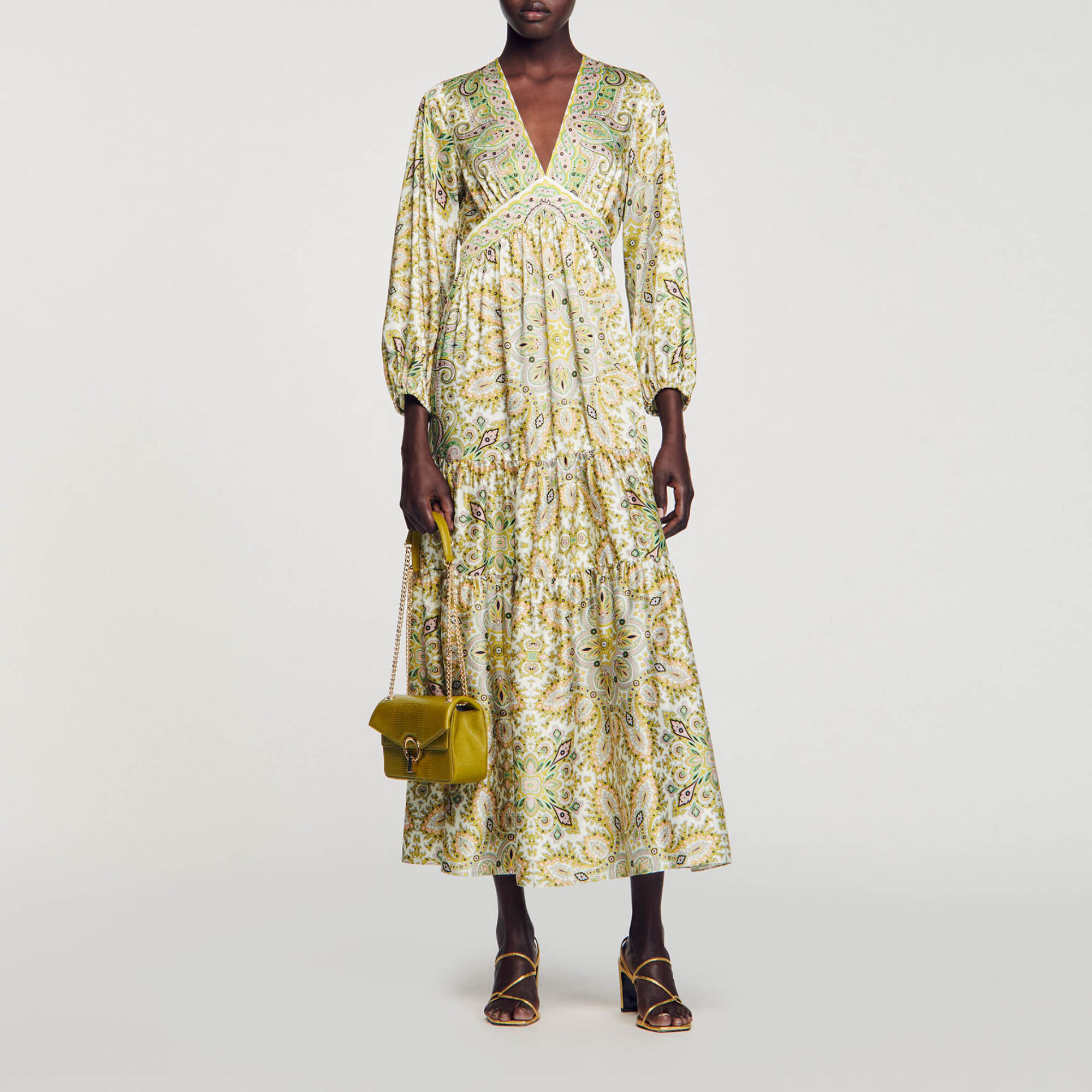 Scarf print cheap maxi dress