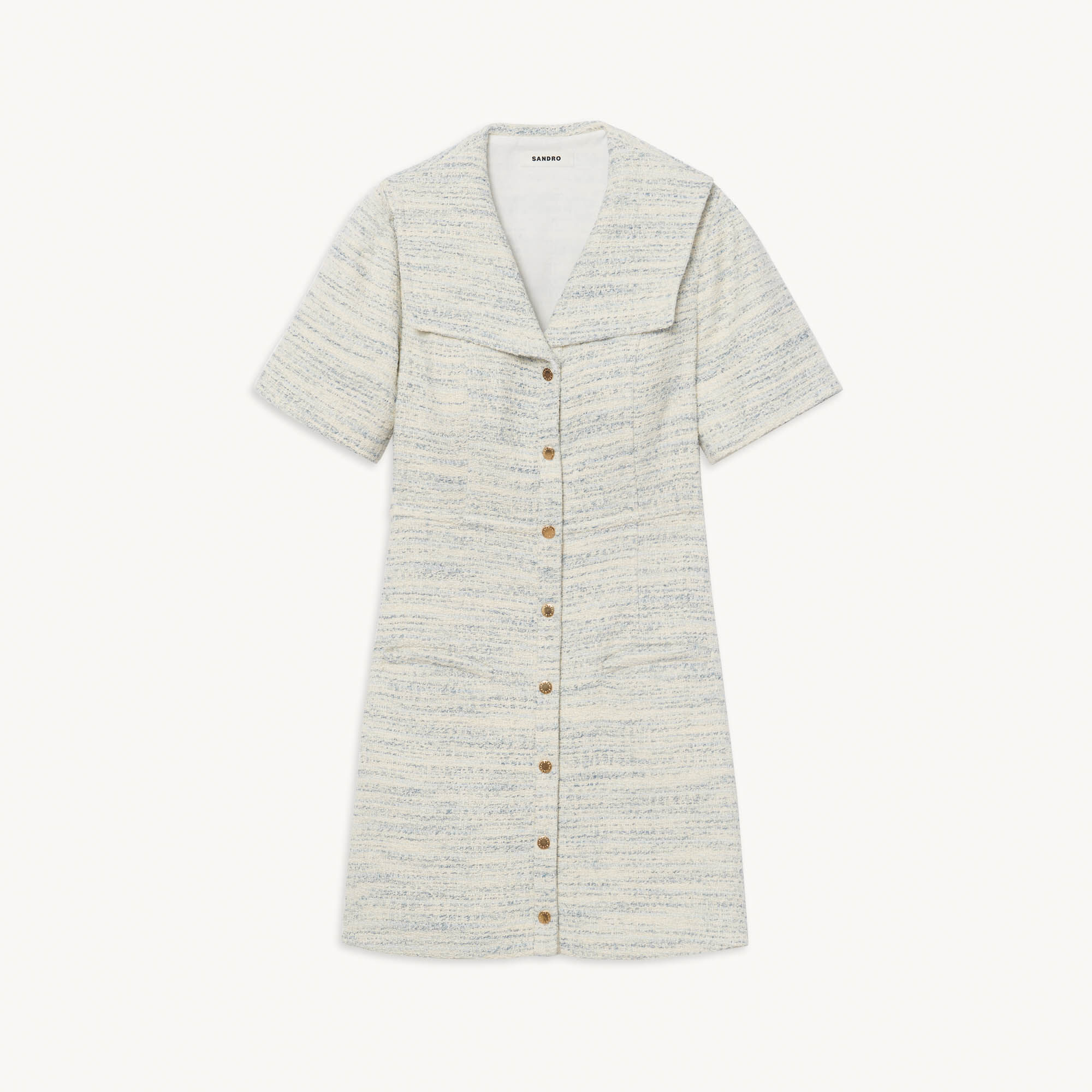 Tweed dress with sailor collar