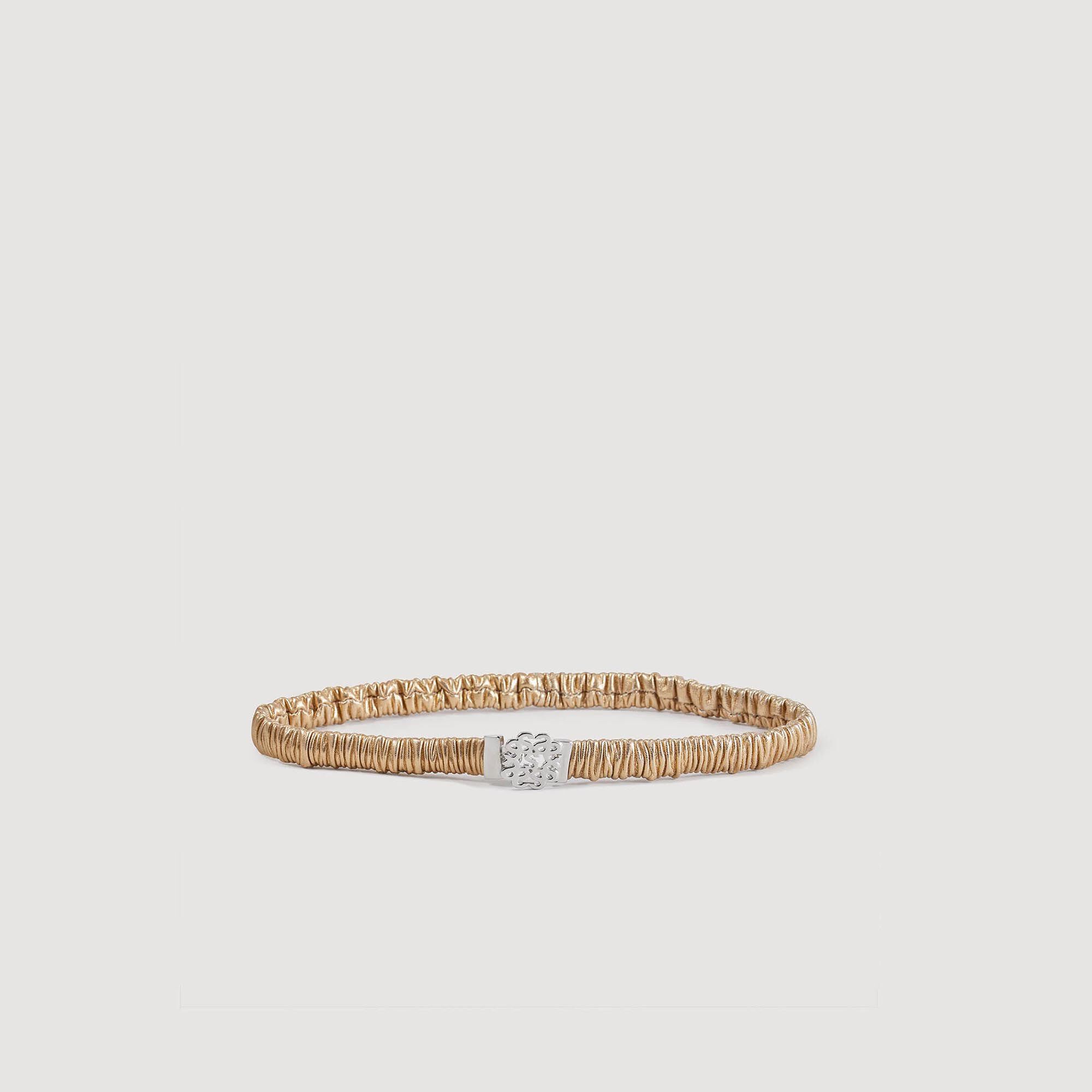 Elasticated leather belt