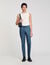Elasticated straight-leg trousers