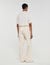 Wide-leg elasticated cotton trousers