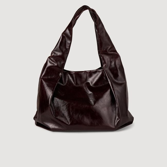 Large shiny leather bag