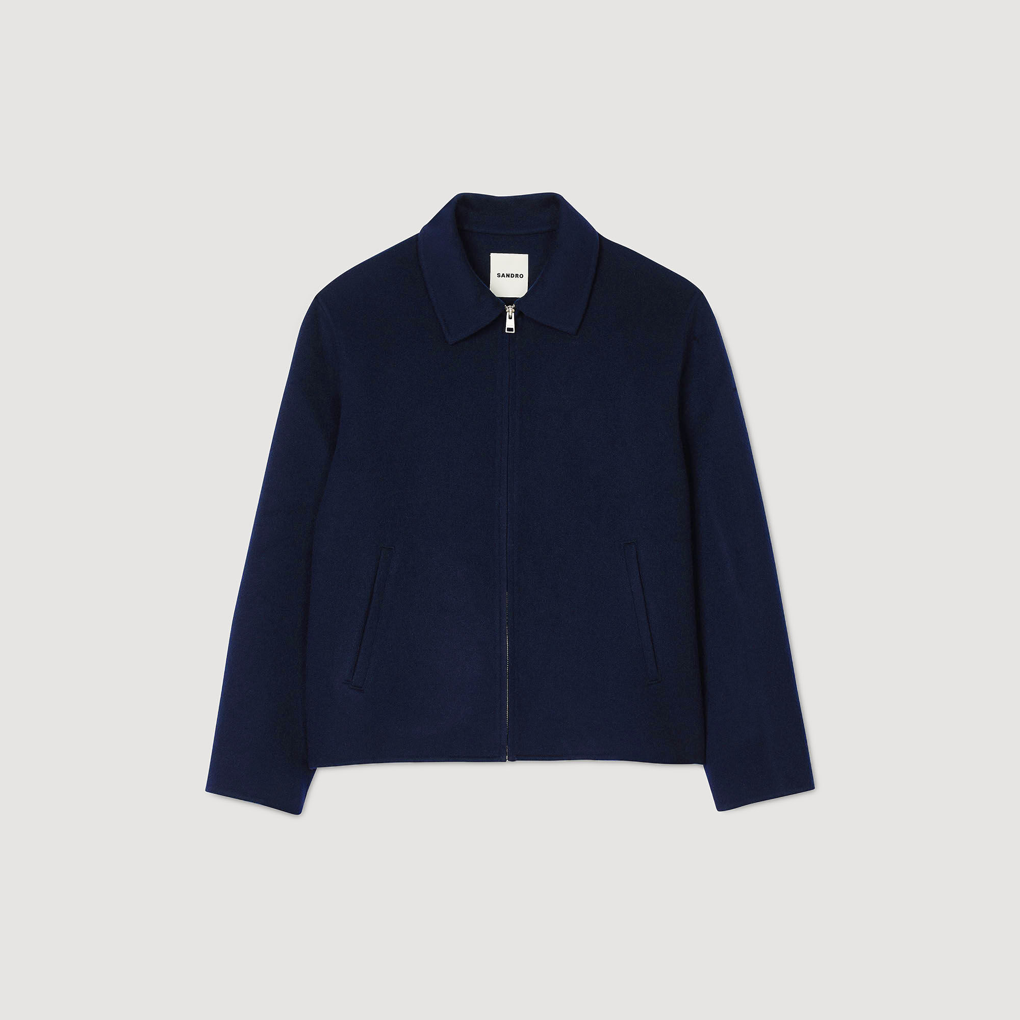 Double-faced wool jacket blue for Men | Sandro Paris Double-faced wool jacket blue for Men | Sandro Paris