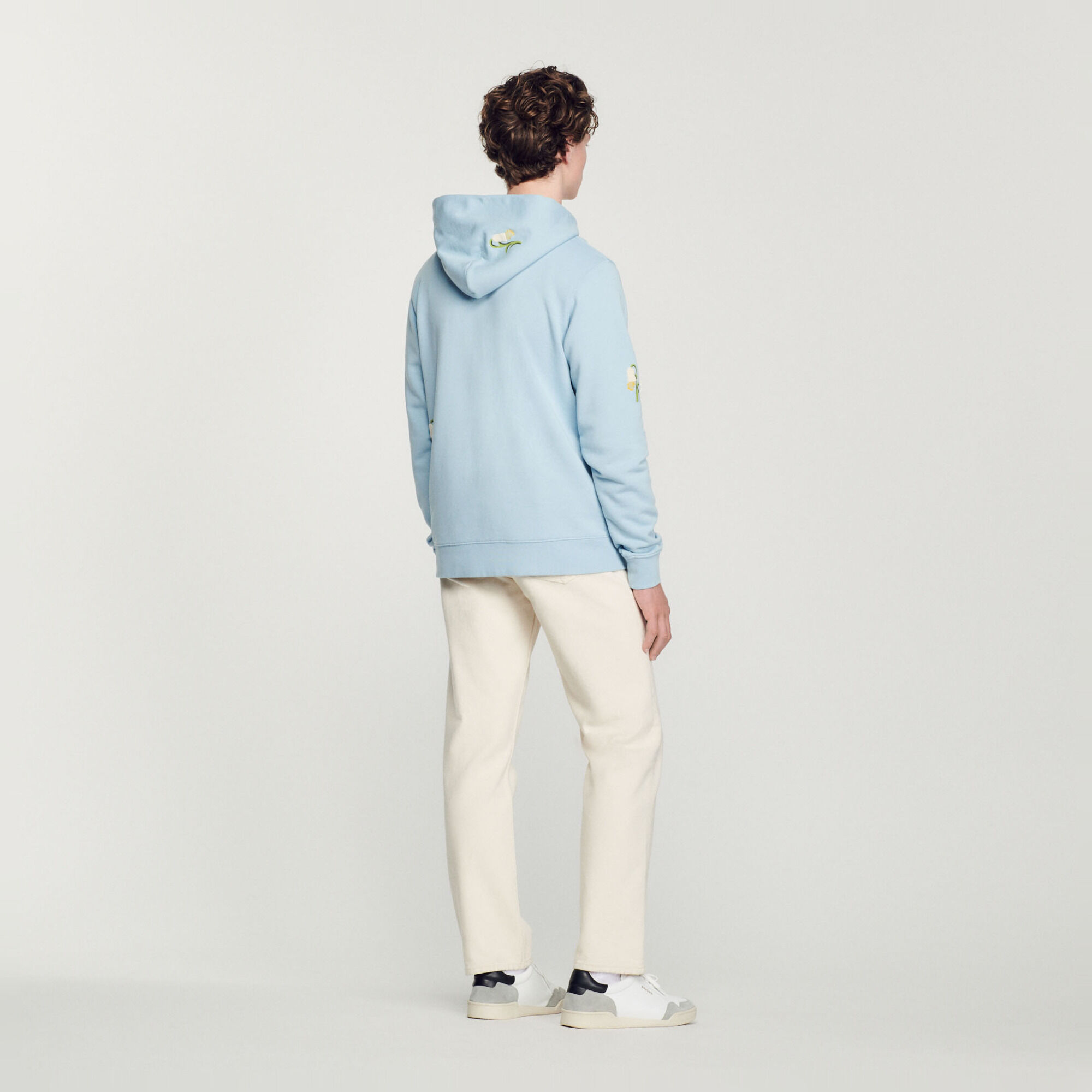 Embroidered lily of the valley hoodie
