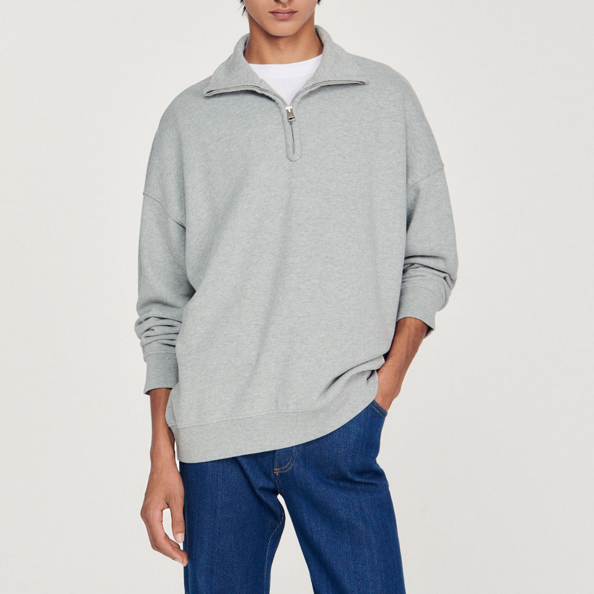 Oversized trucker-style sweatshirt