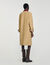 Trench coat with leather collar