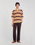 Stripy knit polo shirt