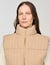 Short sleeveless wool puffer jacket