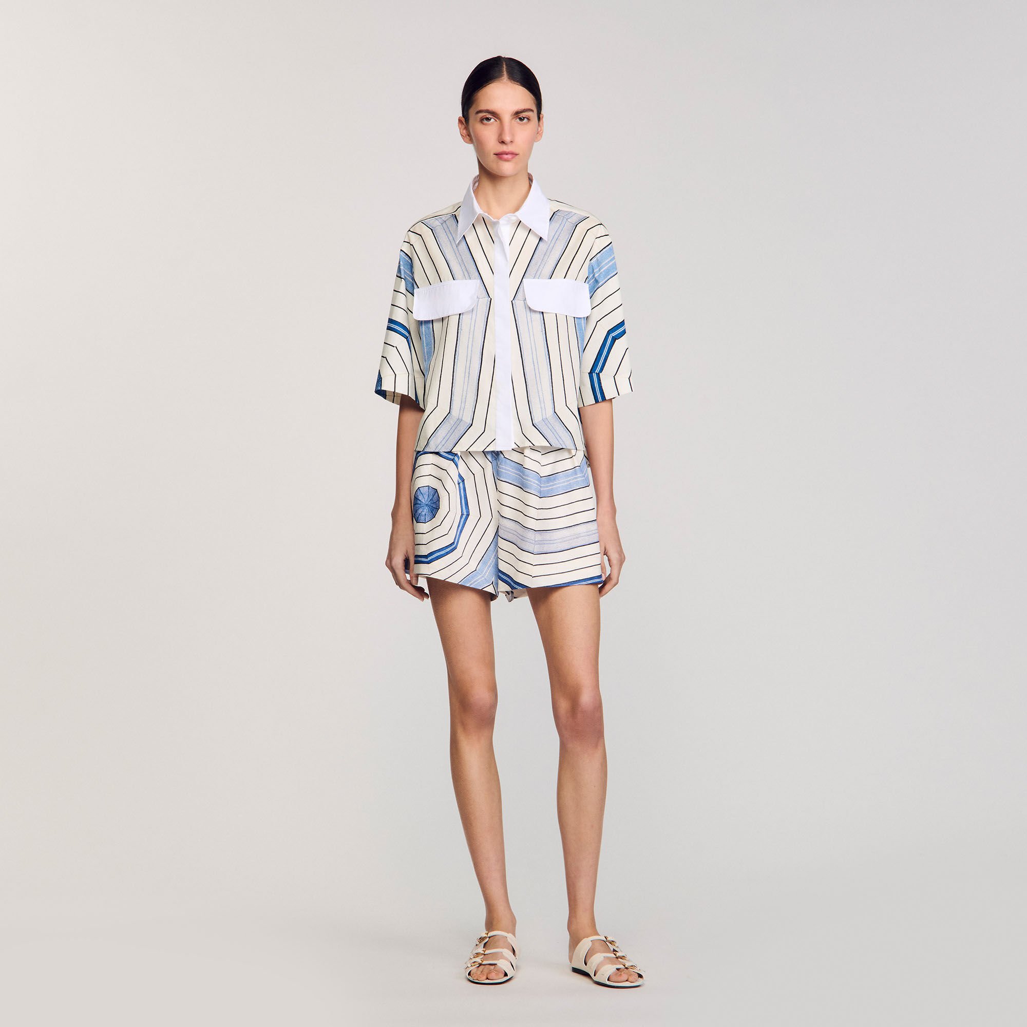 Spiral-motif shirt