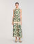 Leaf print maxi dress