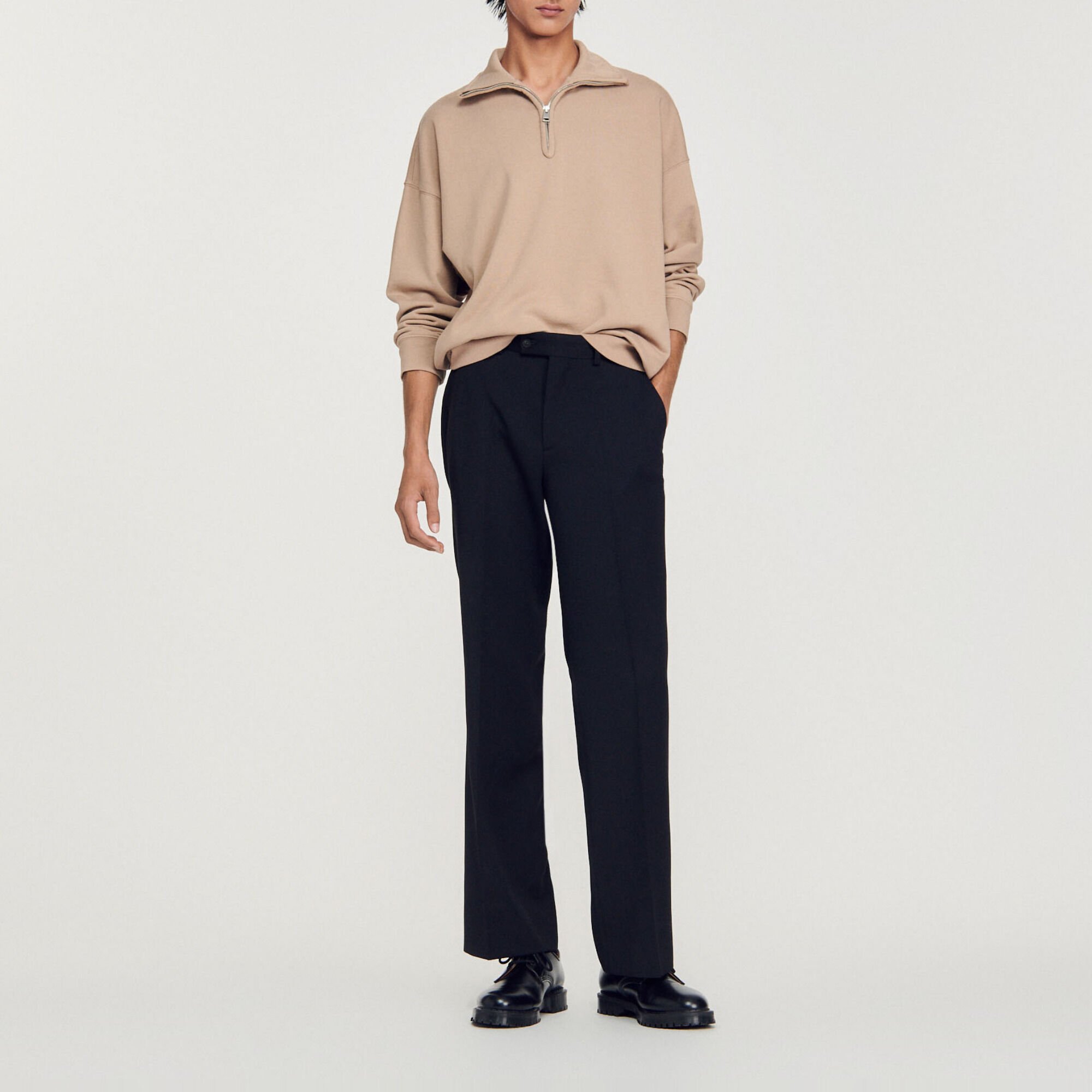 Oversized trucker-style sweatshirt