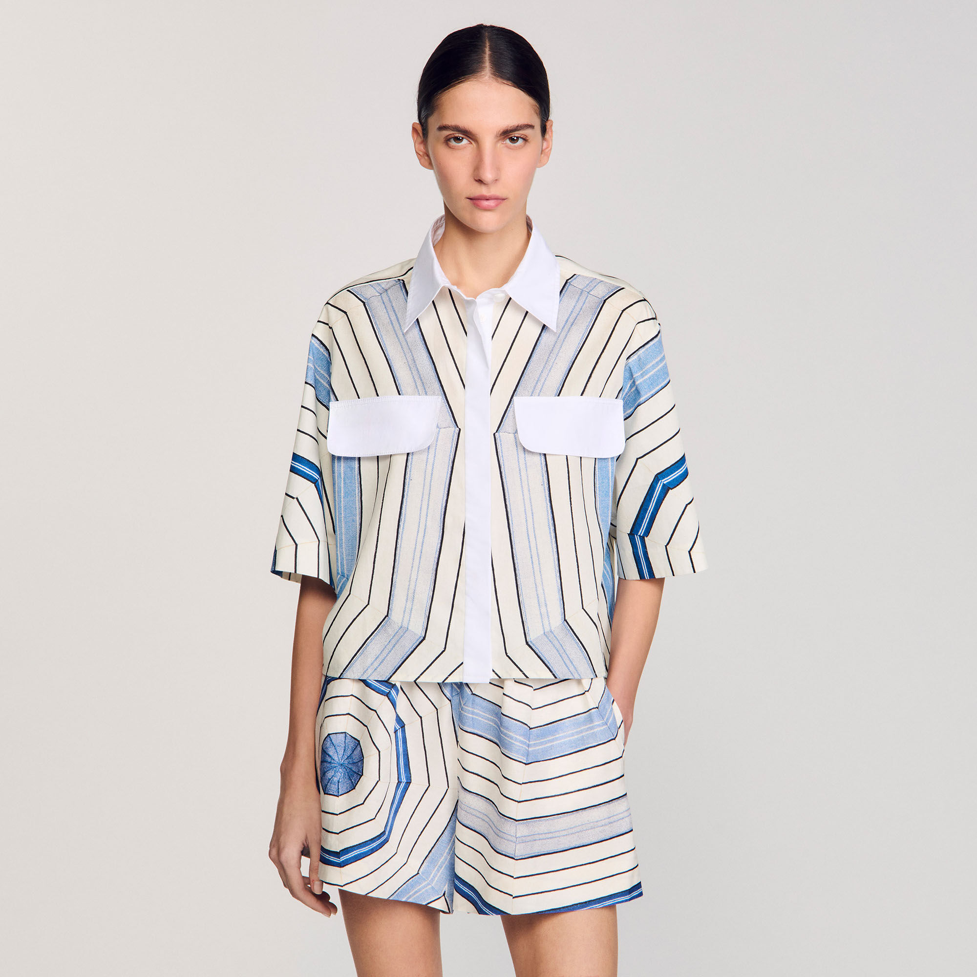 Spiral-motif shirt