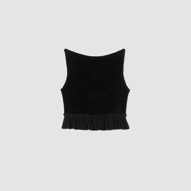 Ruffled knit crop top